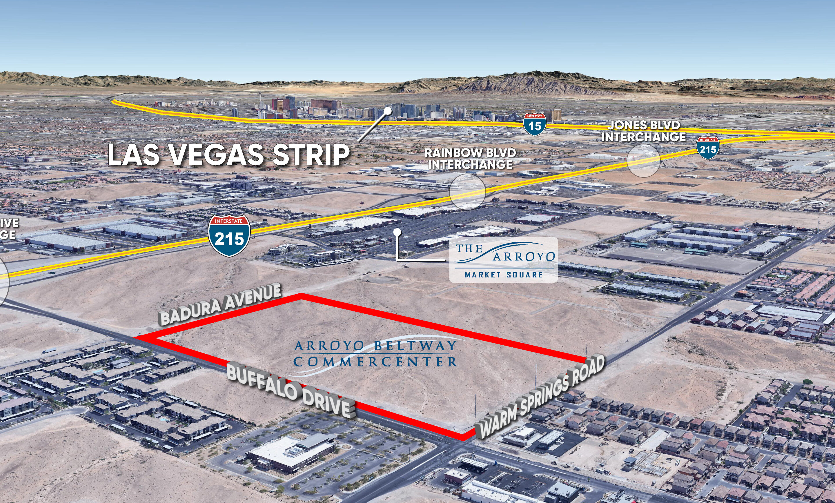 Majestic Realty Co. broadens its footprint in southwest Las Vegas with launch of Arroyo Beltway Commercenter  and two large prelease agreements